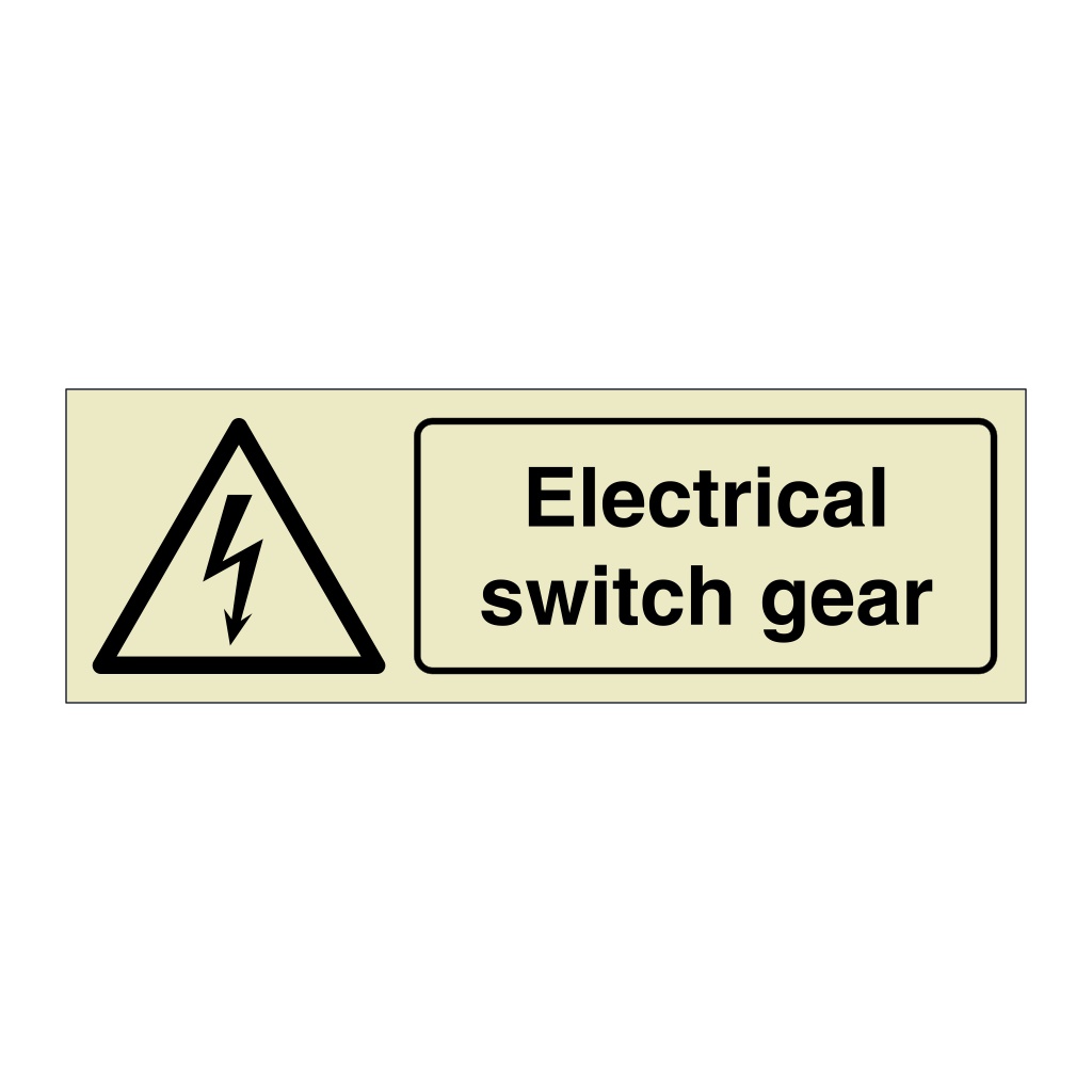 Electrical switch gear sign