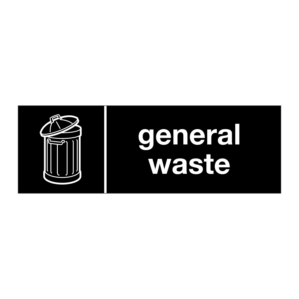 General waste with icon sign