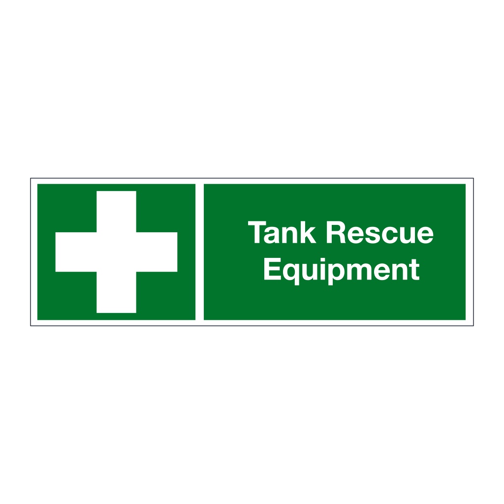 Tank rescue equipment with text (Marine Sign)