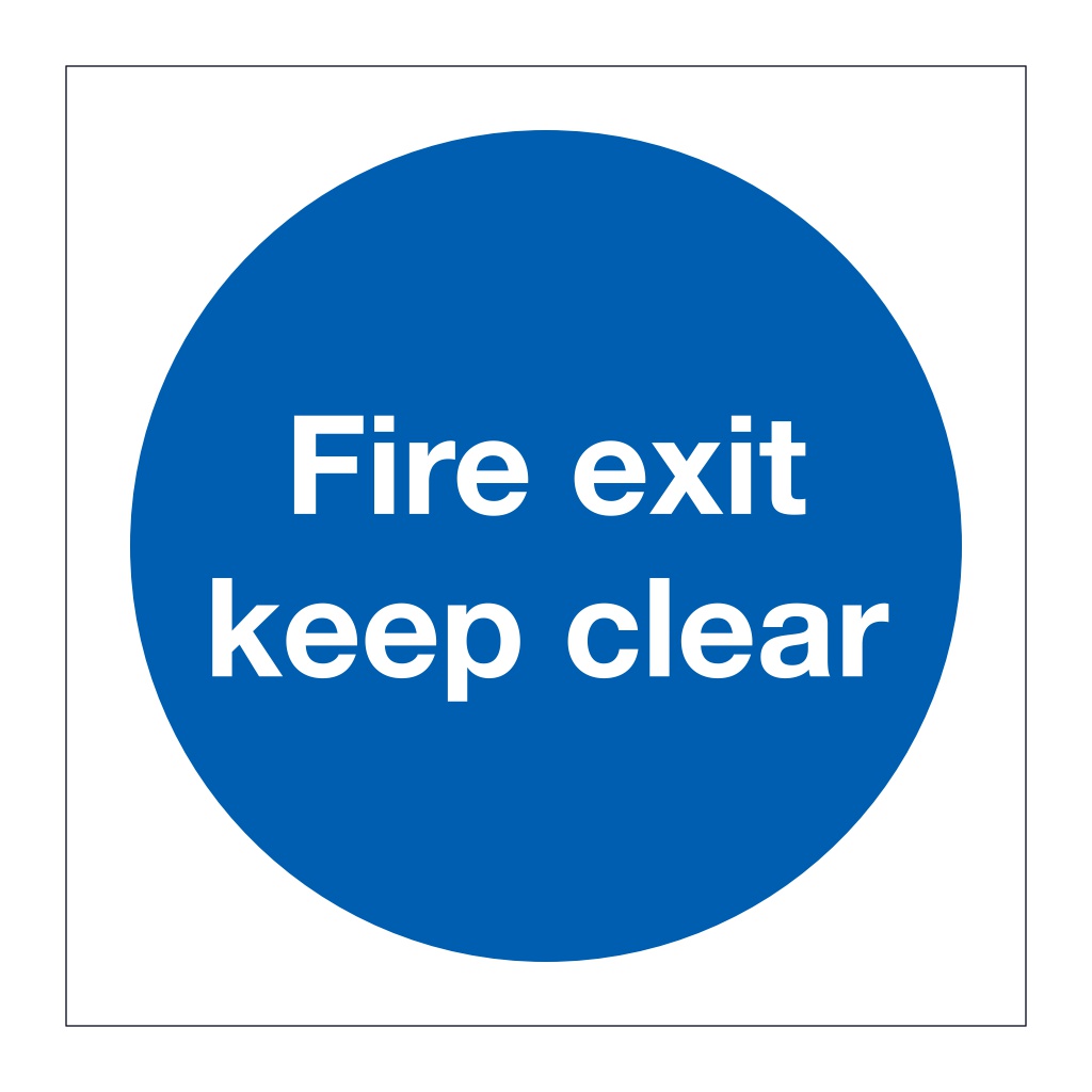 Fire exit keep clear (Marine Sign)