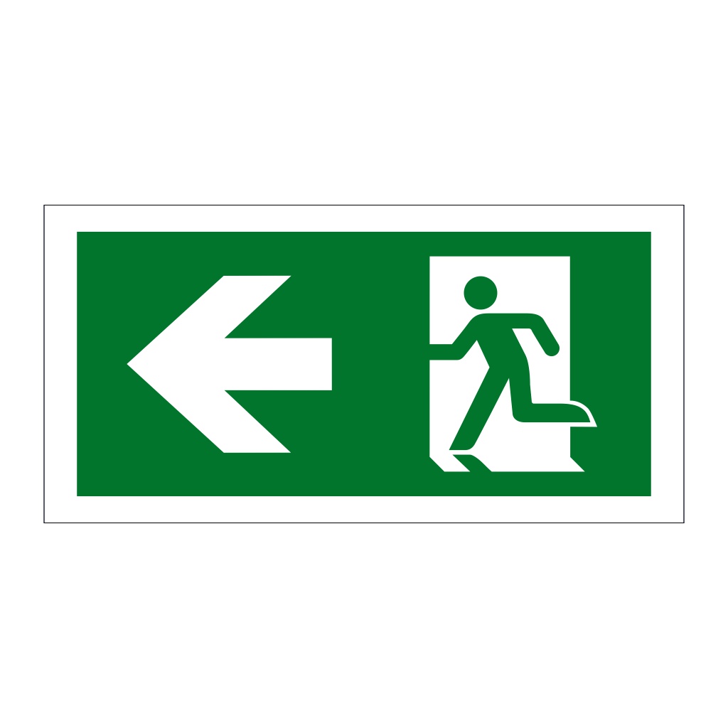 Evacuation route Running man with arrow left (Marine Sign)