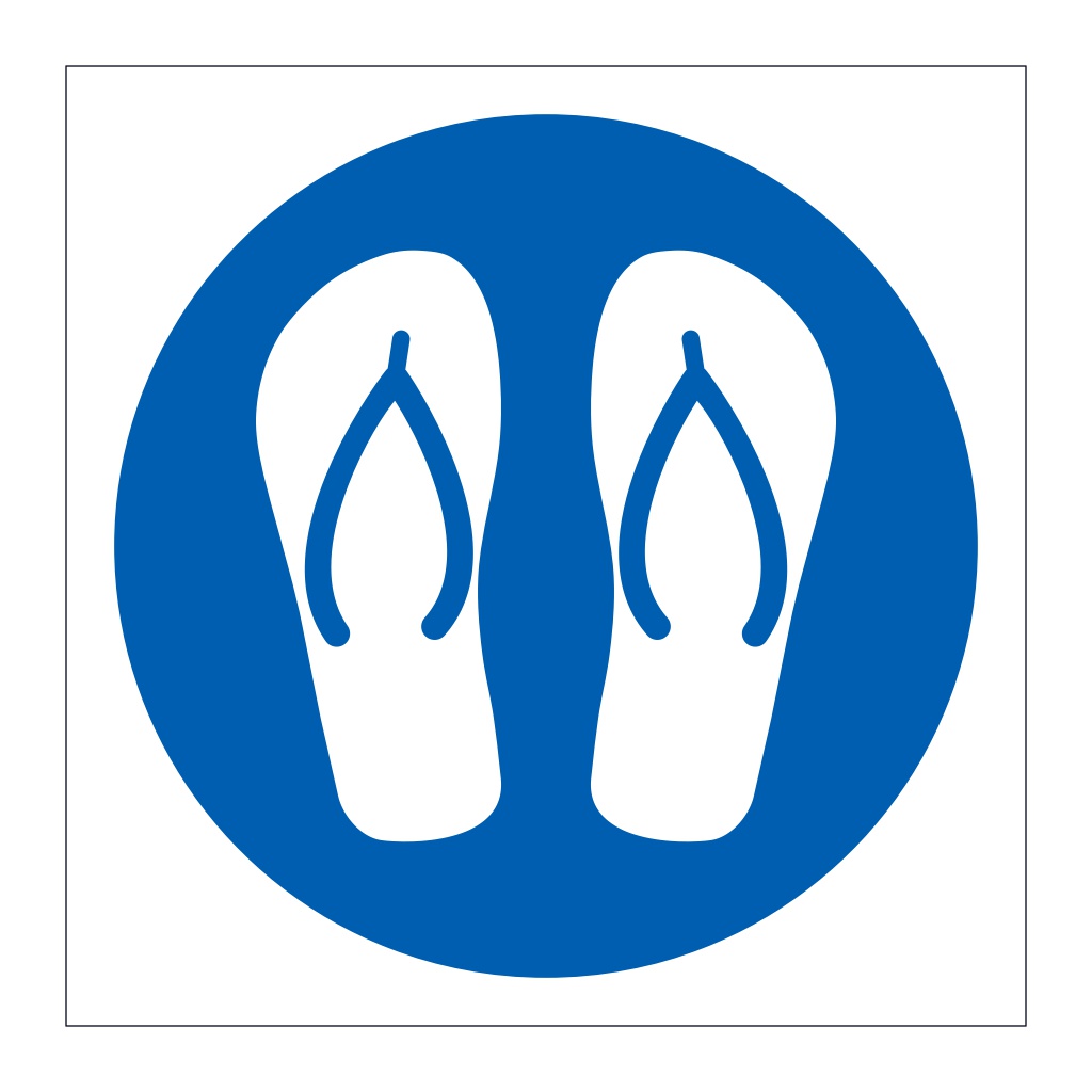 Wear flip flops symbol sign