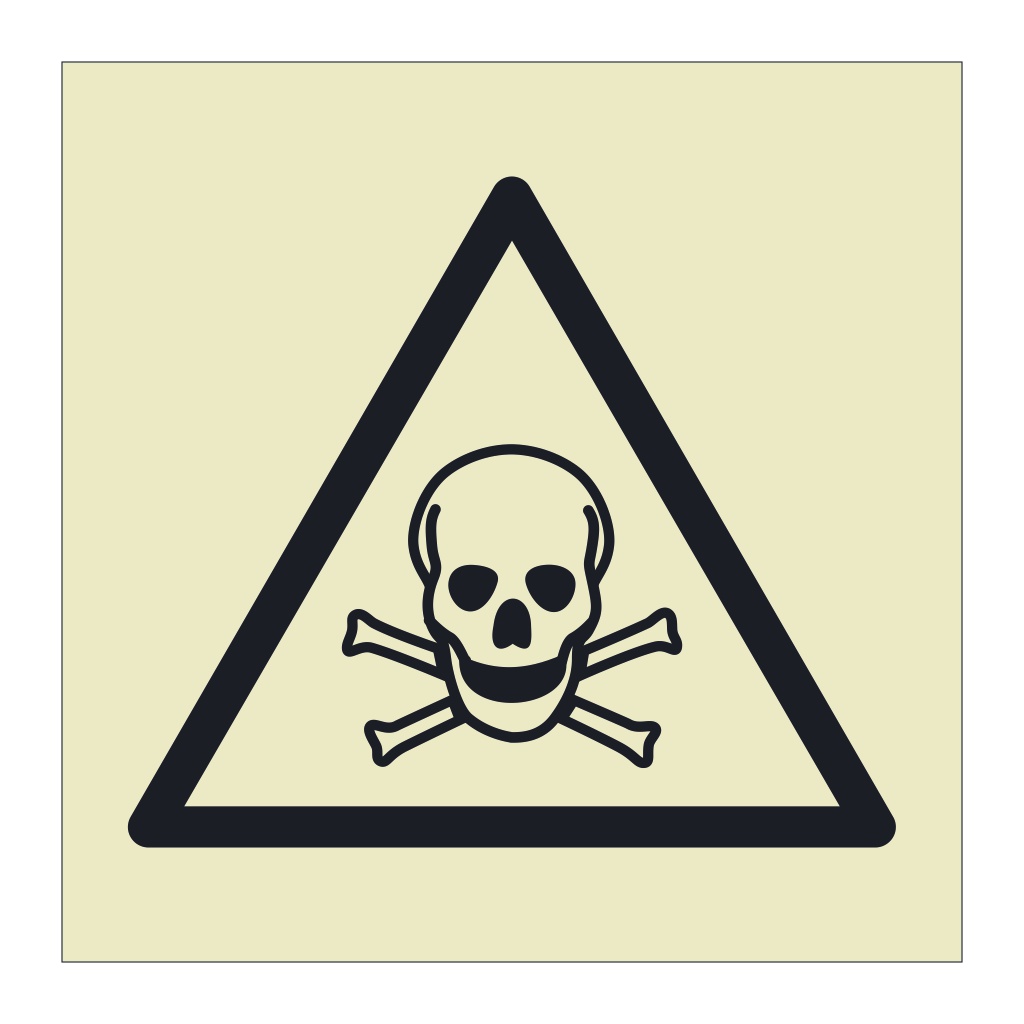 Toxic material hazard warning symbol sign