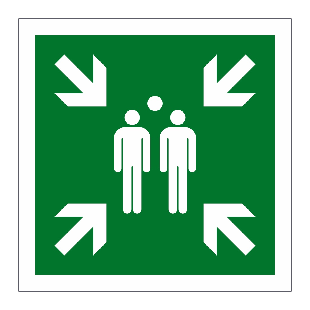 Assembly point symbol only sign