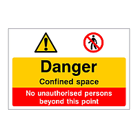 Danger Confined space No unauthorised persons sign
