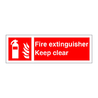 Fire extinguisher Keep clear sign