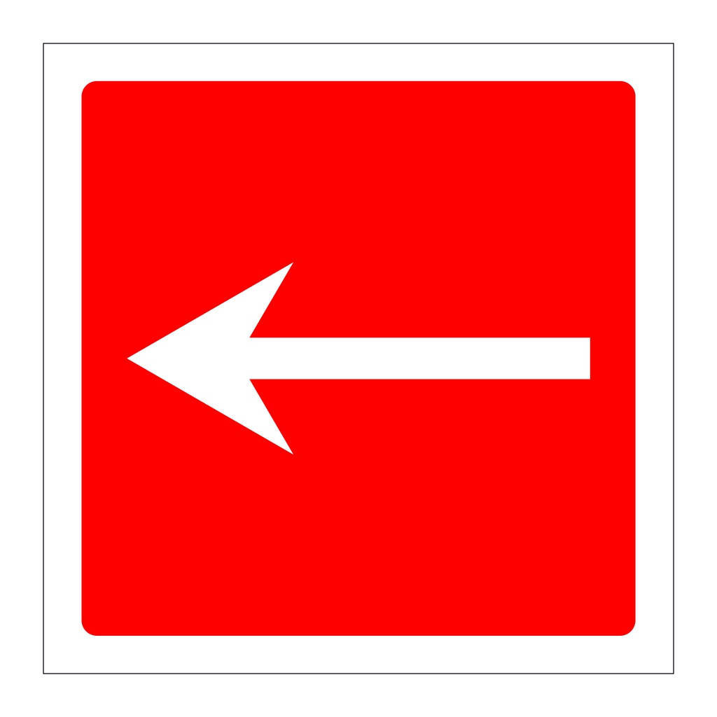 Fire with arrow left sign