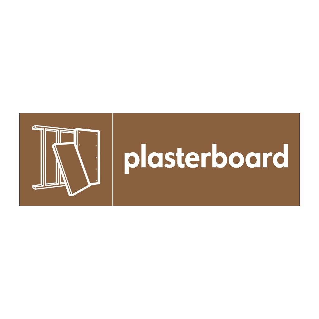 Plasterboard with icon sign