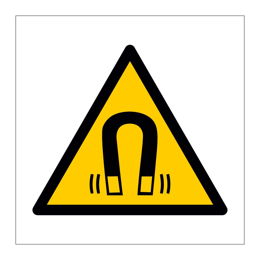 Magnetic field hazard warning symbol sign