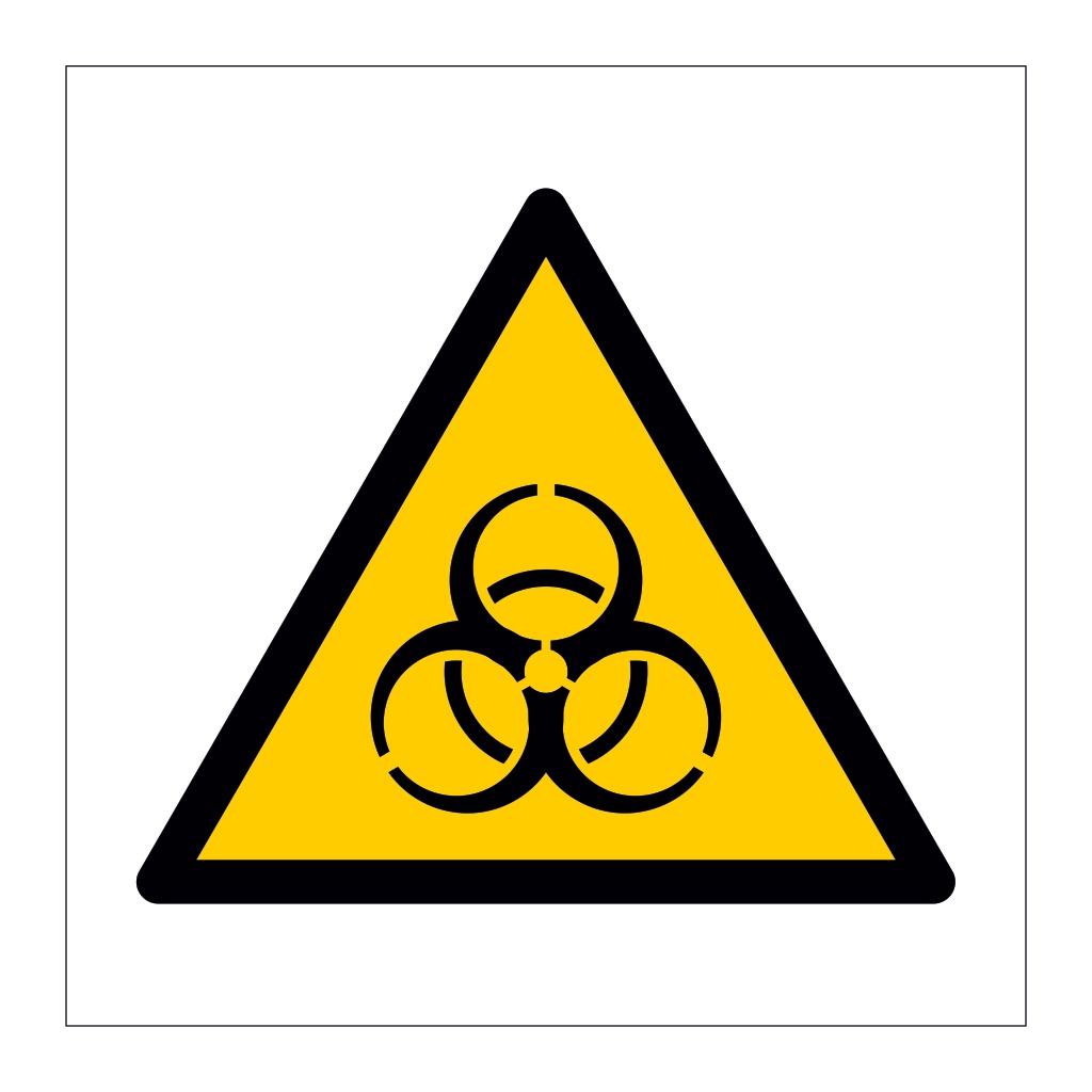 Biological hazard warning symbol sign