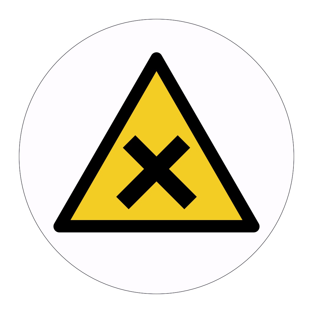 Irritant substance hazard warning symbol labels (Sheet of 18)