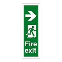Fire exit with arrow right sign