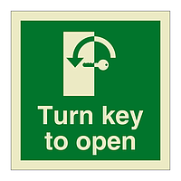 Turn key to open anti-clockwise sign