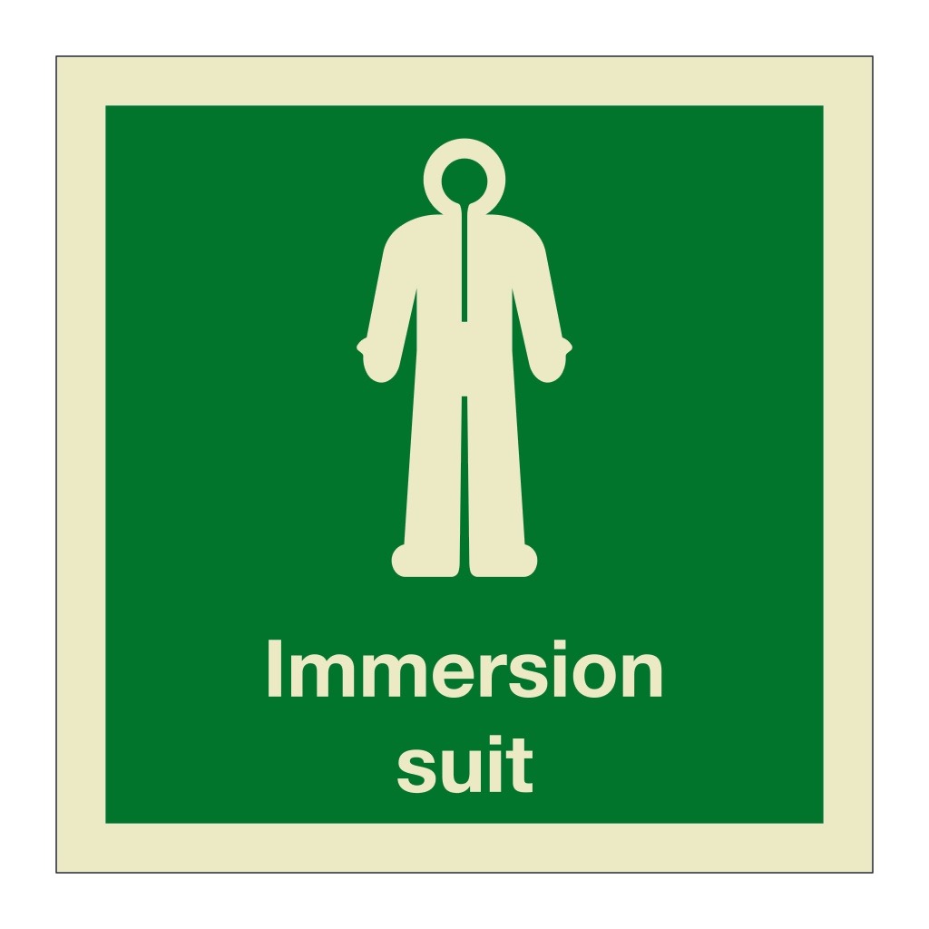 Immersion survival suit with text 2019 (Marine Sign)