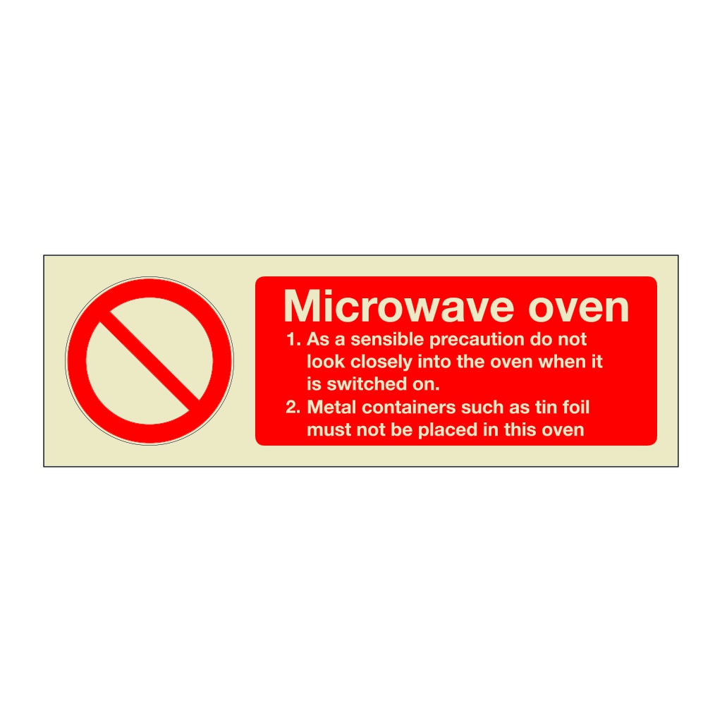 Microwave oven safety instructions (Marine Sign)