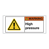 Warning High pressure sign