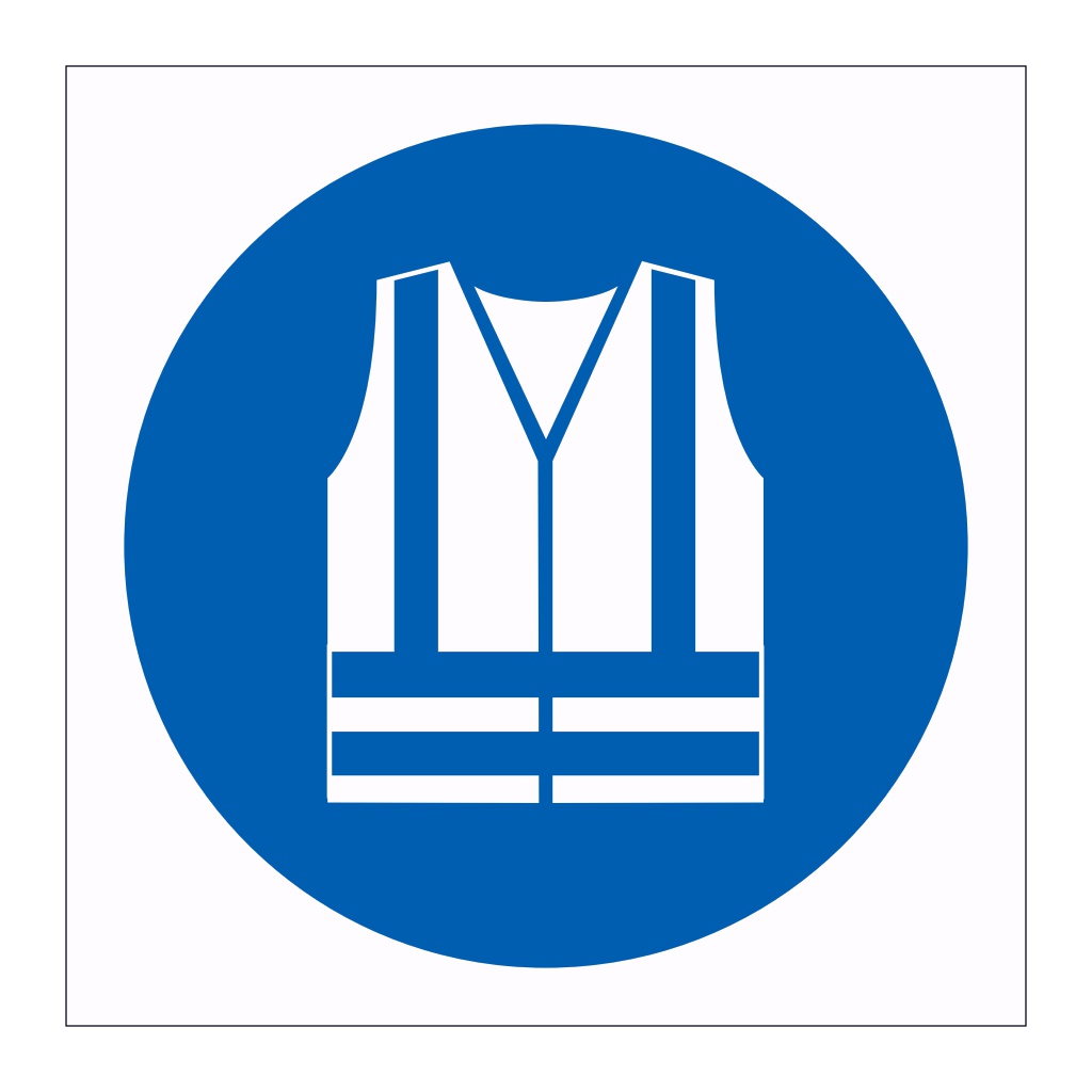 High visibility clothing symbol sign