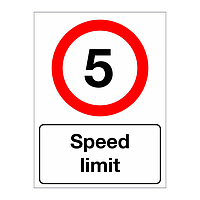 5mph speed limit sign