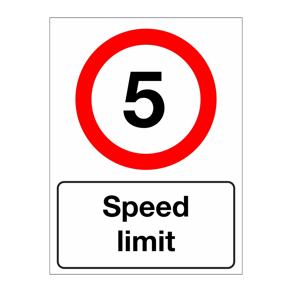 5mph speed limit sign