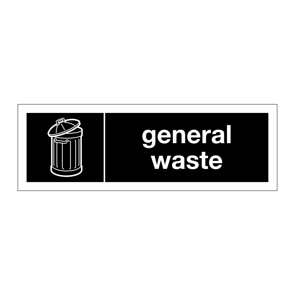General waste with icon sign