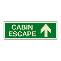 Cabin escape with up directional arrow (Marine Sign)