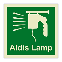 Aldis lamp with text sign (Marine Sign)