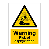Warning Risk of asphyxiation sign