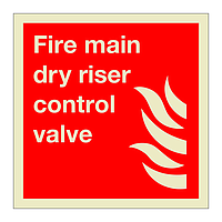 Fire main dry riser control valve sign