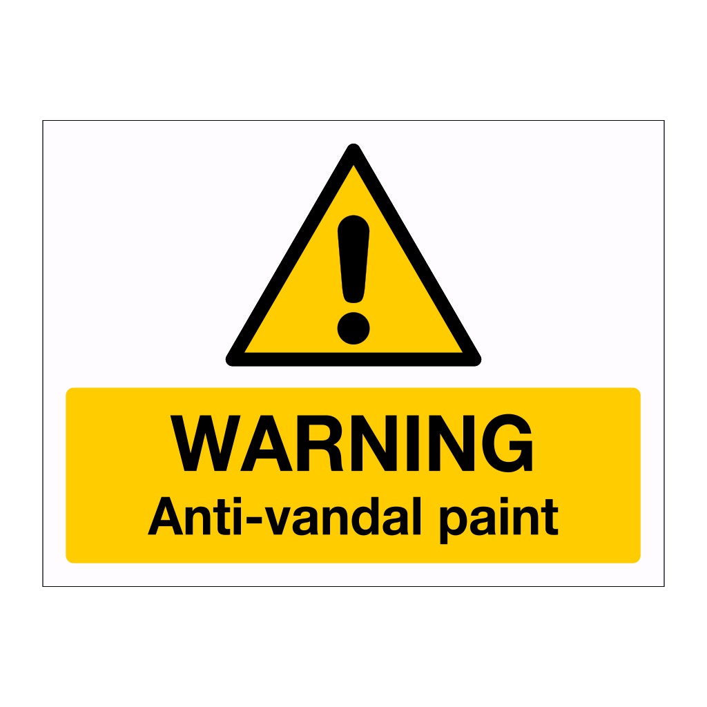 Warning Anti-vandal paint sign
