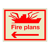 Fire plans with left arrow (Marine sign)