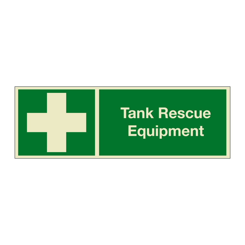Tank rescue equipment with text (Marine Sign)