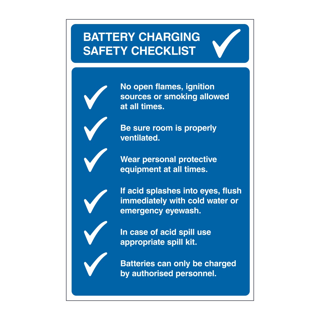 Battery charging checklist