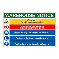 Warehouse notice multi-message sign