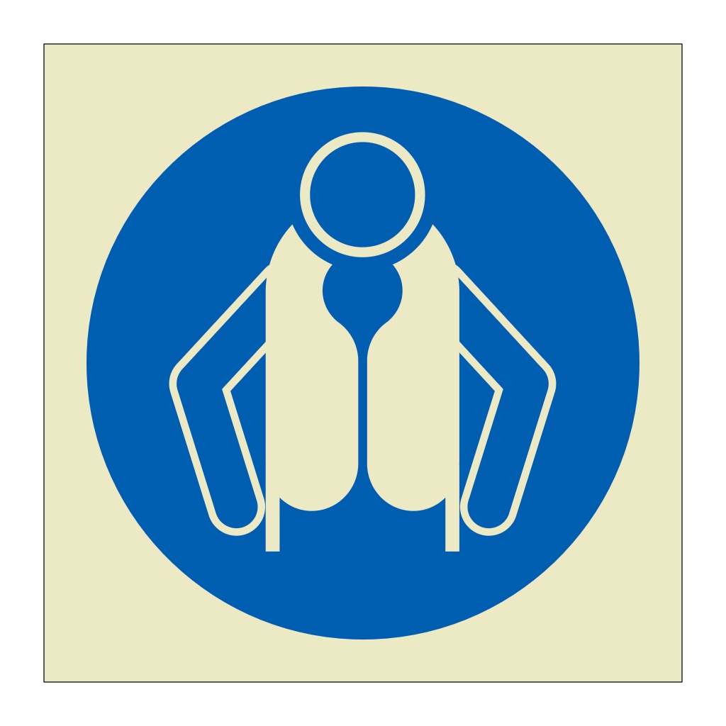 Lifejackets must be worn symbol (Marine Sign)