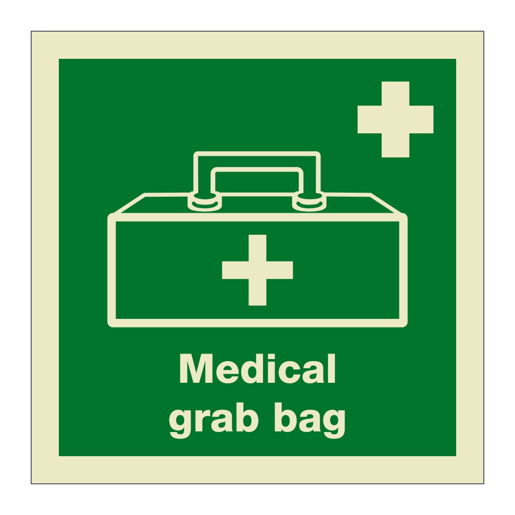 Medical grab bag with text (Marine Sign)