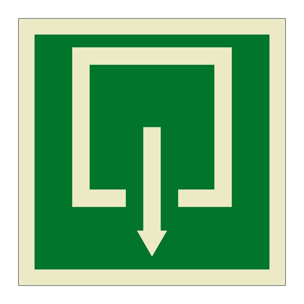 Evacuation from a room inside building symbol (Marine Sign)