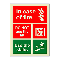 In case of fire Do not use the lift (Marine Sign)