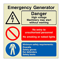 Emergency generator (Marine Sign)