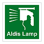 Aldis lamp with text sign (Marine Sign)