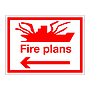 Fire plans with left arrow (Marine sign)