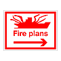 Fire plans with right arrow (Marine sign)