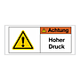 Warning High pressure sign - German version