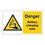 Danger Battery charging area sign