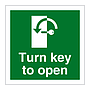 Turn key to open anti-clockwise sign