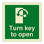 Turn key to open anti-clockwise sign