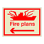 Fire plans with left arrow (Marine sign)