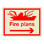 Fire plans with right arrow (Marine sign)