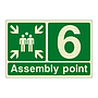 Assembly Point 6 with arrows sign
