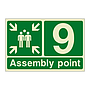 Assembly Point 9 with arrows sign