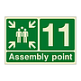Assembly Point 11 with arrows sign